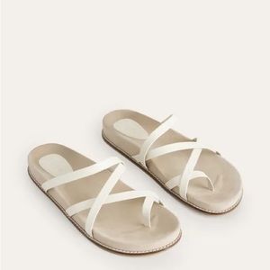 Boden Multi Strap Flat Sandals. New in box. Ecru Leather